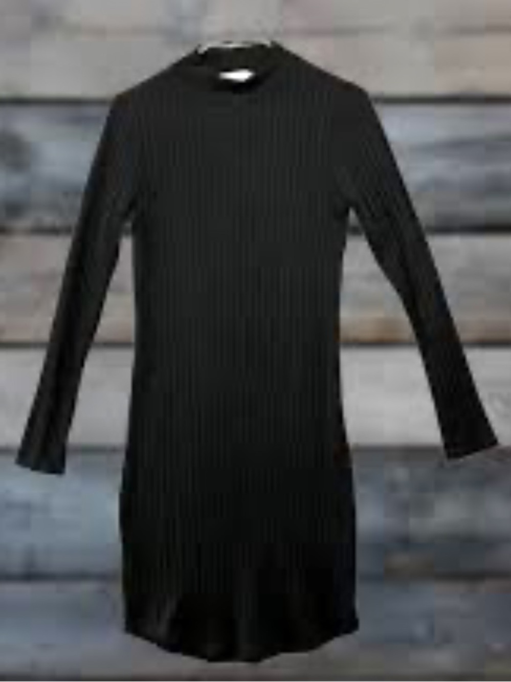 Wilfred Black Ribbed Long Sleeve Dress